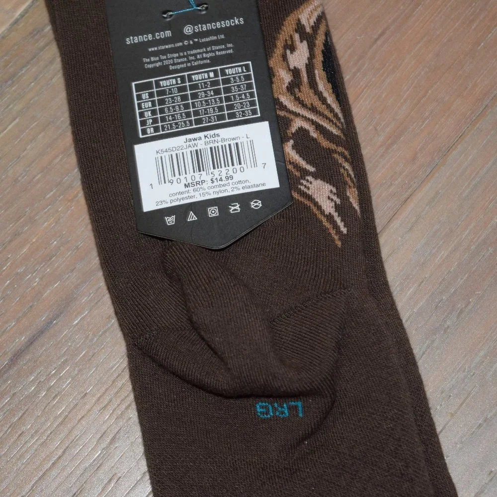 NEW Stance X Star Wars Jawa Kids Crew Socks Casual DIsney Large Youth 3-5.5 #G3